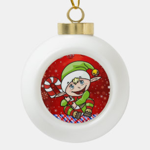 Adorno De Cerámica Tipo Bola Ornamento de bolas de cerámica para navidades, Elf