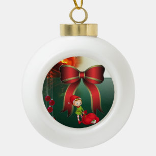 Adorno De Cerámica Tipo Bola Ornamento de bolas de cerámica para navidades, Elf