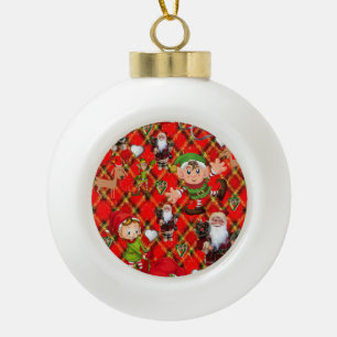 Adorno De Cerámica Tipo Bola Ornamento de bolas de cerámica para navidades, Elf