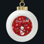 Adorno De Cerámica Tipo Bola Ornamento de bolas de cerámica para navidades, hom<br><div class="desc">Navidades Cerámica Ball Ornament Decoran tu hermoso árbol de Navidad con un adorno personalizado. Algo para todos,  Maria lurdis afonso,  https://www.zazzle.com/succeedinbeautybarb</div>