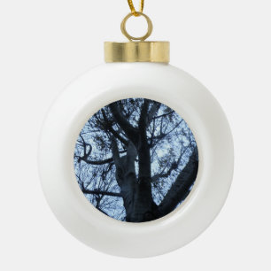 Adorno De Cerámica Tipo Bola Ornamento de fotografías de silueta de árbol