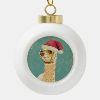Adorno De Cerámica Tipo Bola Ornamento de la alpaca del rosa de navidad
