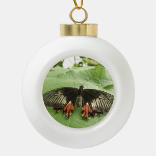 Adorno De Cerámica Tipo Bola Ornamento de mariposa dorada y rojo negro bonito