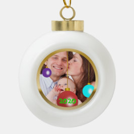 Adorno De Cerámica Tipo Bola Ornamento de Navidad de foto personalizada