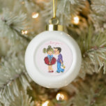 Adorno De Cerámica Tipo Bola Ornamento de Navidad de pareja de amigos - Te amo<br><div class="desc">Ornamentos navideños con Cute Pareja Romántica y Texto - Te Amo - Personalizable - o Elegir / Añadir Tu Texto Único / Nombre / Color - Hacer Tu Regalo Especial de Ornamento de Navidad - Redimensionar y mover o eliminar / añadir elementos - imagen / texto con herramienta Personalización. Pintura...</div>