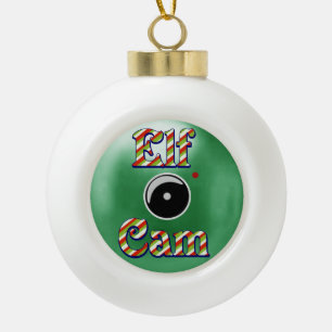 Adorno De Cerámica Tipo Bola Ornamento de Navidad Elf Cam/Cámara Elf Polo Norte