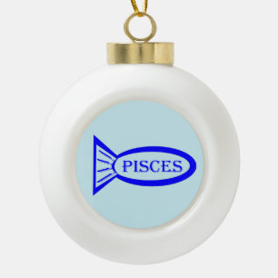 Adorno De Cerámica Tipo Bola Ornamento de Pisces Star Sign Fish
