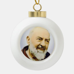 Adorno De Cerámica Tipo Bola Ornamento del navidad de St.Padre Pio