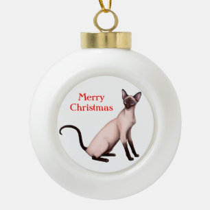 Adorno De Cerámica Tipo Bola Ornamento joven amistoso del navidad del gato