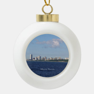 Adorno De Cerámica Tipo Bola Ornamento Milwaukee Skyline o copo de nieve