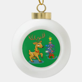 Adorno De Cerámica Tipo Bola Ornamento navideño de la pelota de cerámica de ren