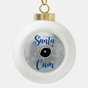 Adorno De Cerámica Tipo Bola Ornamento navideño Santa Cam/plata de cámara