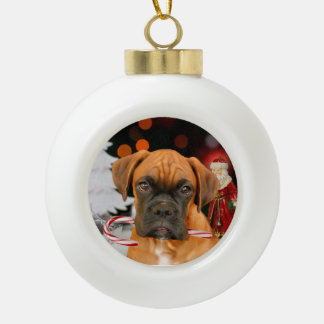Adorno De Cerámica Tipo Bola Ornamento redondo del perro del boxeador de