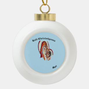 Adorno De Cerámica Tipo Bola Ornamentos de Navidad : Virgen María con Cristo