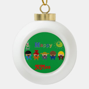 Adorno De Cerámica Tipo Bola Ornamentos navideños de bola de personalizable - R