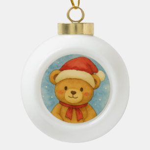 Adorno De Cerámica Tipo Bola Oso de peluche de Navidad en un país de las maravi