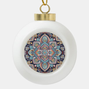 Adorno De Cerámica Tipo Bola Paisley indio: Patrón de Mandala étnica