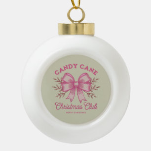 Adorno De Cerámica Tipo Bola Palo de caramelo rosa Club de Navidad temporada de