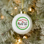 Adorno De Cerámica Tipo Bola Pandas Navidades personalizados<br><div class="desc">Este diseño de Pandas Navidades Personalizados te llenará con el sabor de feriado. Puede personalizar todo el texto para decir algo diferente si lo desea,  o puede mantenerlo como si admirara el original. ¡Felices Fiestas!</div>