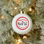 Adorno De Cerámica Tipo Bola Pandas Navidades personalizados<br><div class="desc">Este diseño de Pandas Navidades Personalizados te llenará con el sabor de feriado. Puede personalizar todo el texto para decir algo diferente si lo desea,  o puede mantenerlo como si admirara el original. ¡Felices Fiestas!</div>