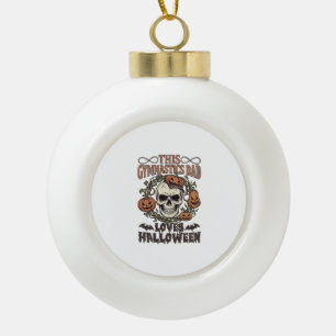 Adorno De Cerámica Tipo Bola Papá de Gimnasia Ama Calabazas Murciélagos Cráneos