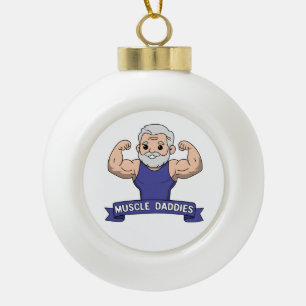 Adorno De Cerámica Tipo Bola Papá Musculoso Kawaii Barbudo y Adorable