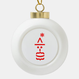 Adorno De Cerámica Tipo Bola Papá Noel con barba emoticono de Navidad