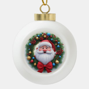 Adorno De Cerámica Tipo Bola Papá Noel de dibujos animados festivos de Navidad
