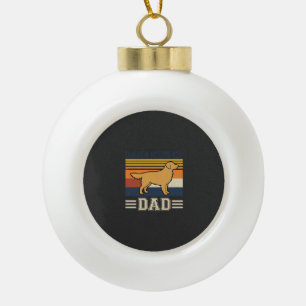 Adorno De Cerámica Tipo Bola Papá Retriever Dorado Perro Retro