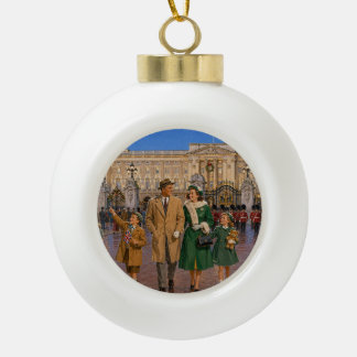 Adorno De Cerámica Tipo Bola Paseo familiar en Londres en Navidad en los años 5