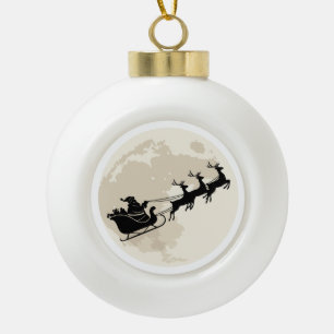 Adorno De Cerámica Tipo Bola Paseo Mágico de Navidad en Trineo de Santa Luna Ll