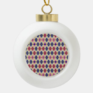 Adorno De Cerámica Tipo Bola Patrones geométricos: Ilustra textil tradicional