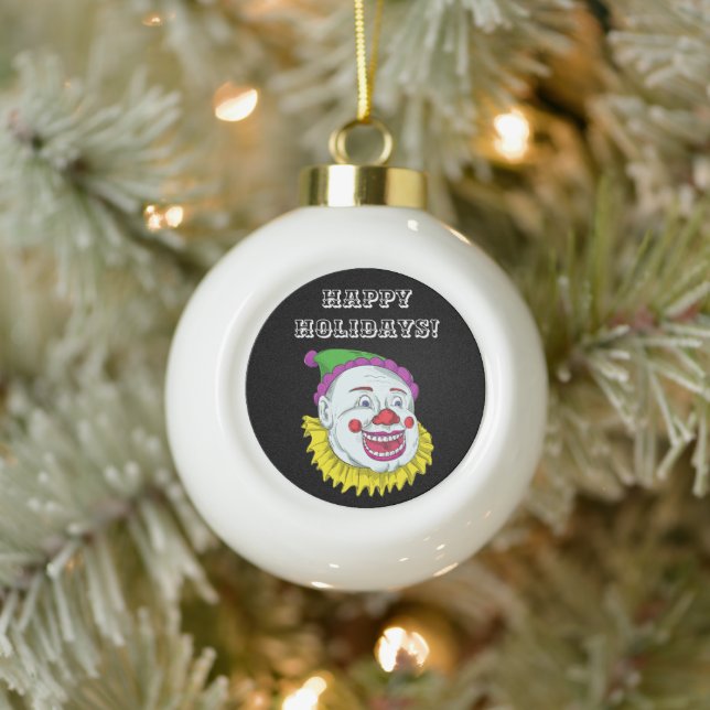 Adorno De Cerámica Tipo Bola Payaso asustado (Árbol)