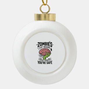 Adorno De Cerámica Tipo Bola Payaso Zombie Come Cerebros Estás Seguro Halloween