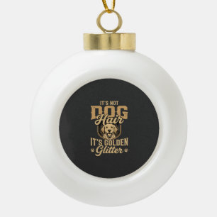 Adorno De Cerámica Tipo Bola Pelo de perro Retriever dorado divertido con purpu