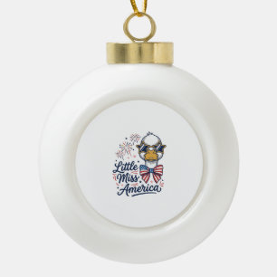 Adorno De Cerámica Tipo Bola Pequeña Señorita América Camiseta Vintage Pato Pat