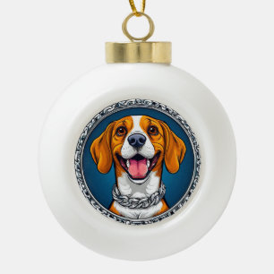 Adorno De Cerámica Tipo Bola Perro Beagle lindo