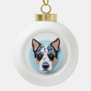 Adorno De Cerámica Tipo Bola Perro Blue Heeler Inspirado en 3D