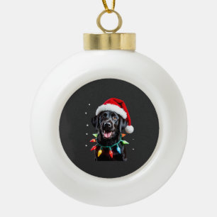 Adorno De Cerámica Tipo Bola Perro de pijama de luces de árbol de Navidad Labra