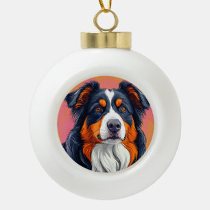 Adorno De Cerámica Tipo Bola Perro pastor australiano