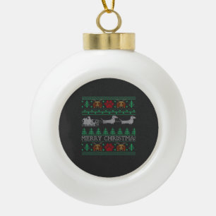 Adorno De Cerámica Tipo Bola Perro salchicha feo de Navidad Dachshund Christmas