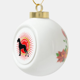 Adorno De Cerámica Tipo Bola Perros en Navidad