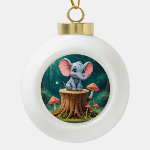 Adorno De Cerámica Tipo Bola Personalizado Adorable Baby Elephant