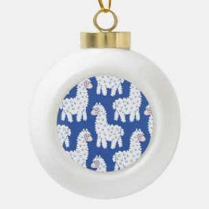 Adorno De Cerámica Tipo Bola Personalizado lama alpaca, patrón vintage