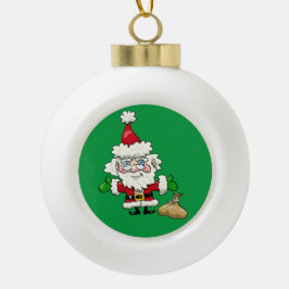 Adorno De Cerámica Tipo Bola Personalizado Santa Claus Navidades de cerámica ve