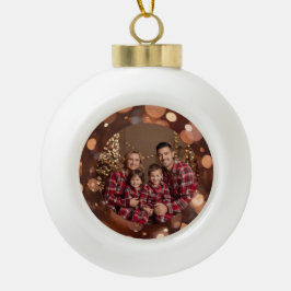 Adorno De Cerámica Tipo Bola Personalized Family Photo Christmas Ornament