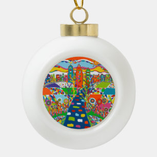 Adorno De Cerámica Tipo Bola Philadelphia, ornamento del navidad del PA