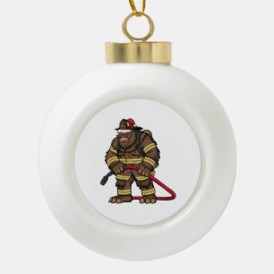 Adorno De Cerámica Tipo Bola Pie Grande Sasquatch Bombero Navidad 2026