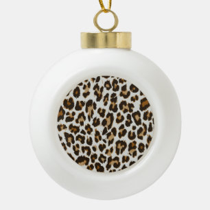 Adorno De Cerámica Tipo Bola Piel leopardo: Textura vintage sin foco