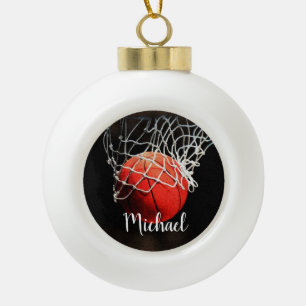 Adorno De Cerámica Tipo Bola Pintura de baloncesto tu nombre Personalizado